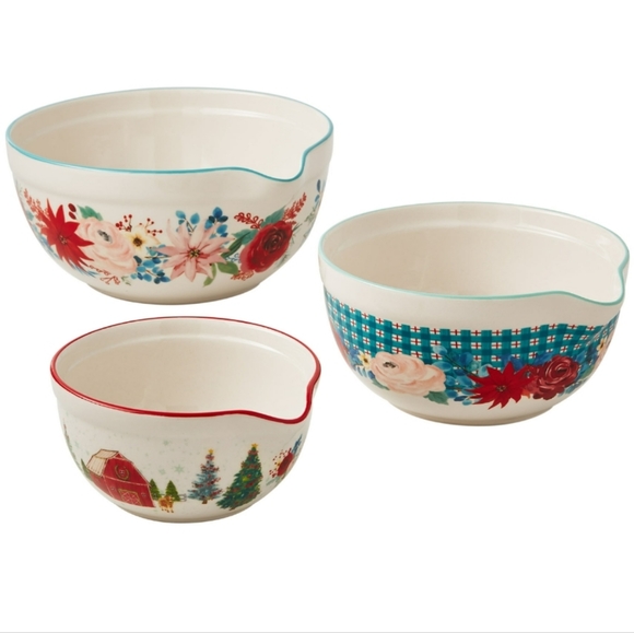 New Pioneer Woman Wishful Winter Holiday Mixing Bowl Set - Picture 8 of 8